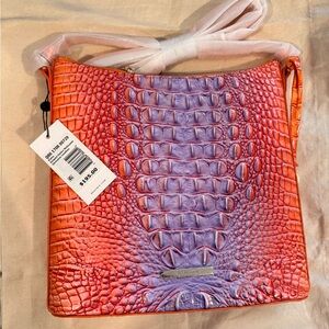 Brahmin Vibrant Red and Purple Crossbody Bag